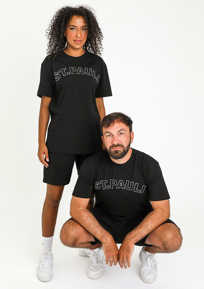 St. Pauli T-shirt Unisex College Zwart