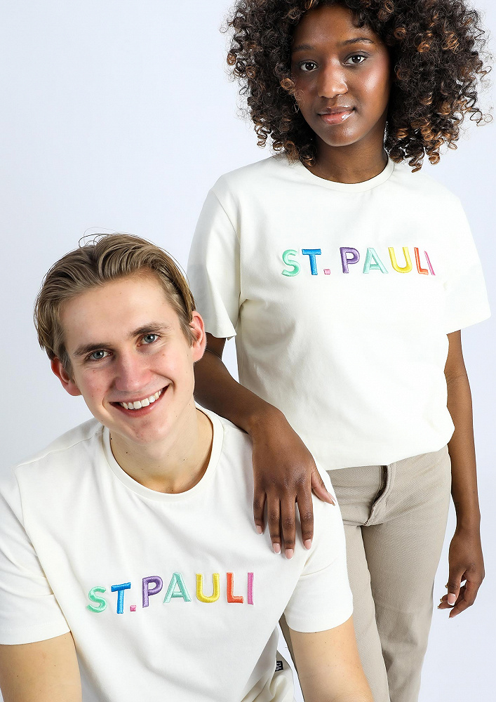 St. Pauli SP0123030 Shirt Rainbow Letters Creme