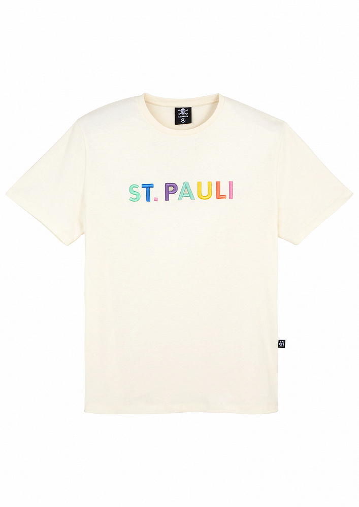 St. Pauli T-shirt Rainbow Letters Creme